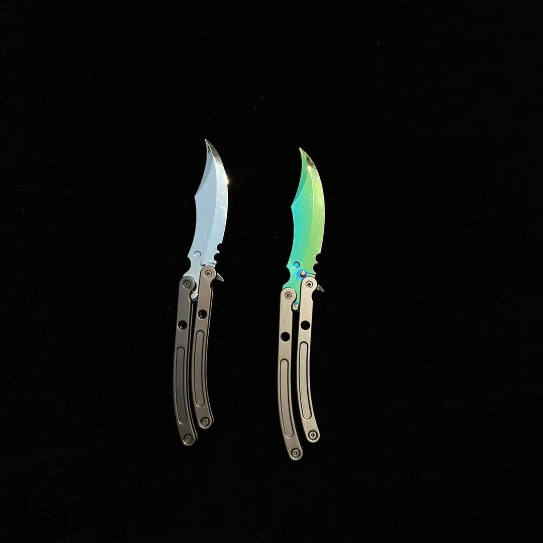 瓦罗兰特周边 无畏契约 黑市蝴蝶折叠甩刀金属武器模型玩具20cm