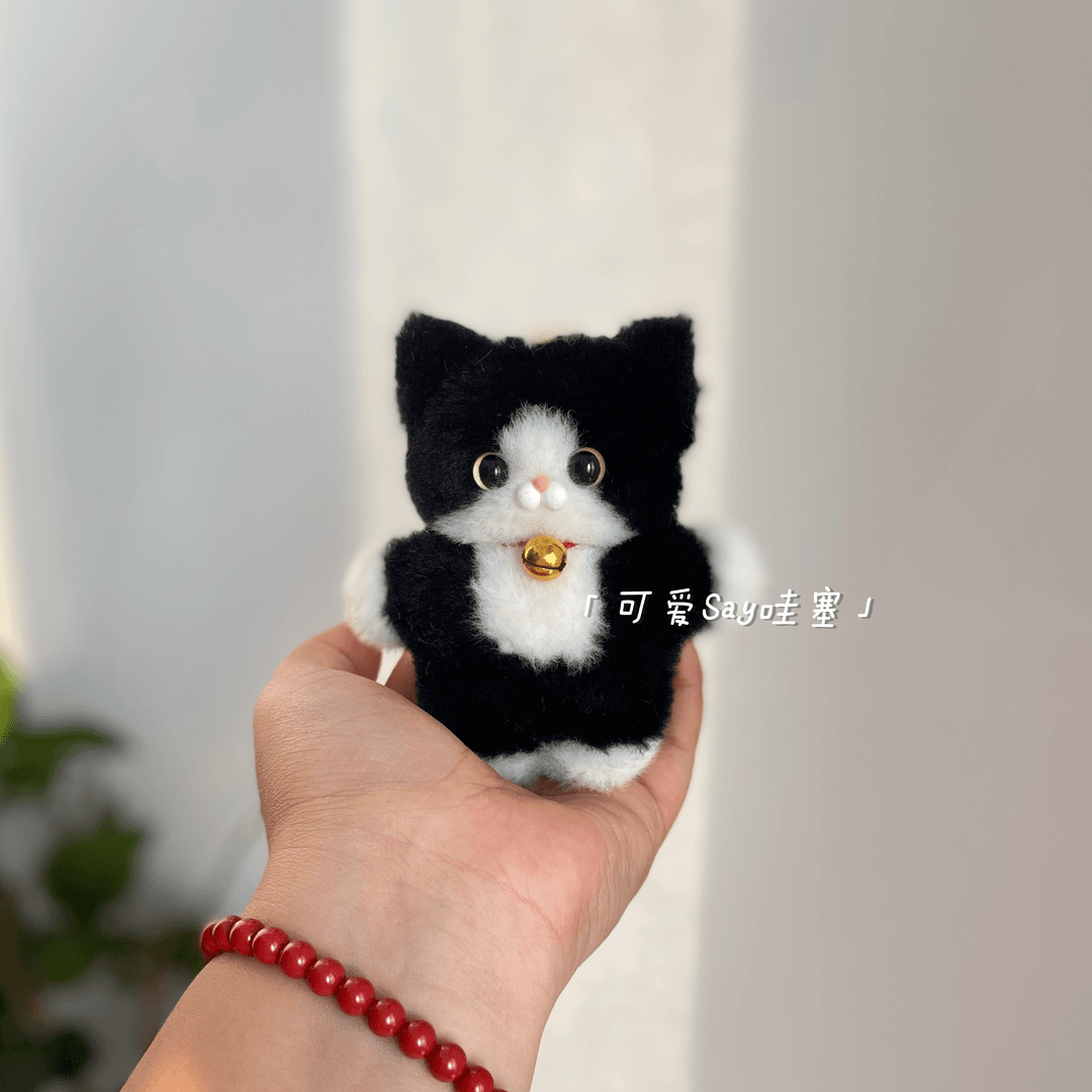 手工diy毛绒布艺书包挂件可爱公仔卡通猫咪玩偶钥匙扣生日礼物