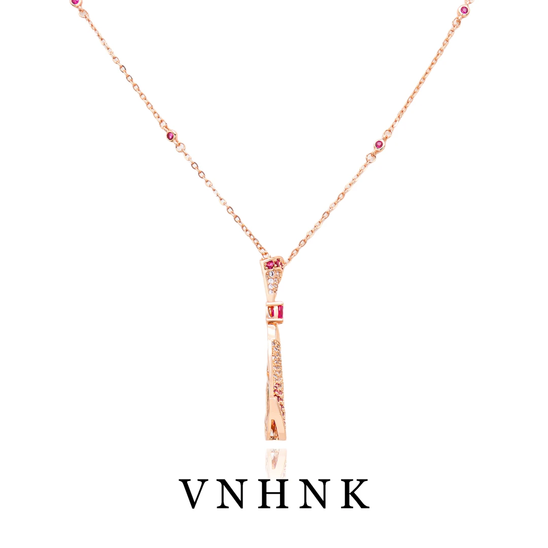 铜合金项链 美可儿   A574   玫瑰色(55cm)时尚气质项链