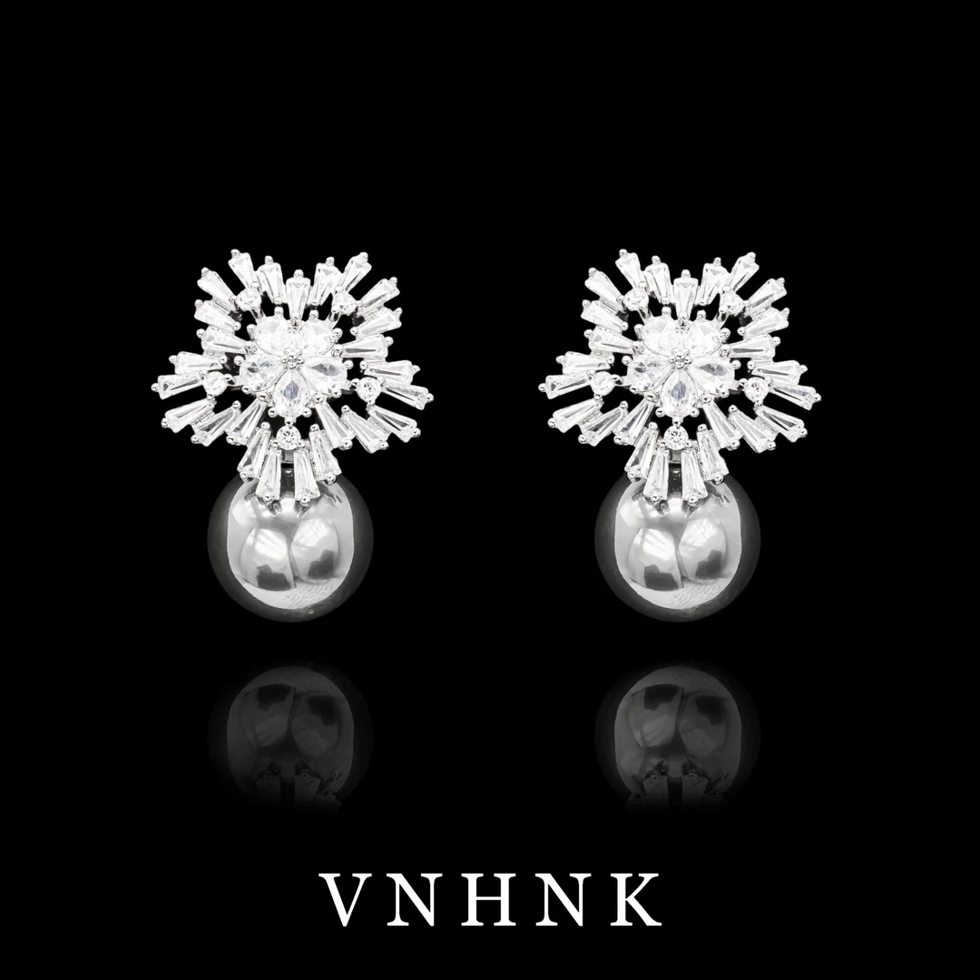 铜合金合成锆石耳饰 美可儿   M314   银色(14mm)时尚气质耳环