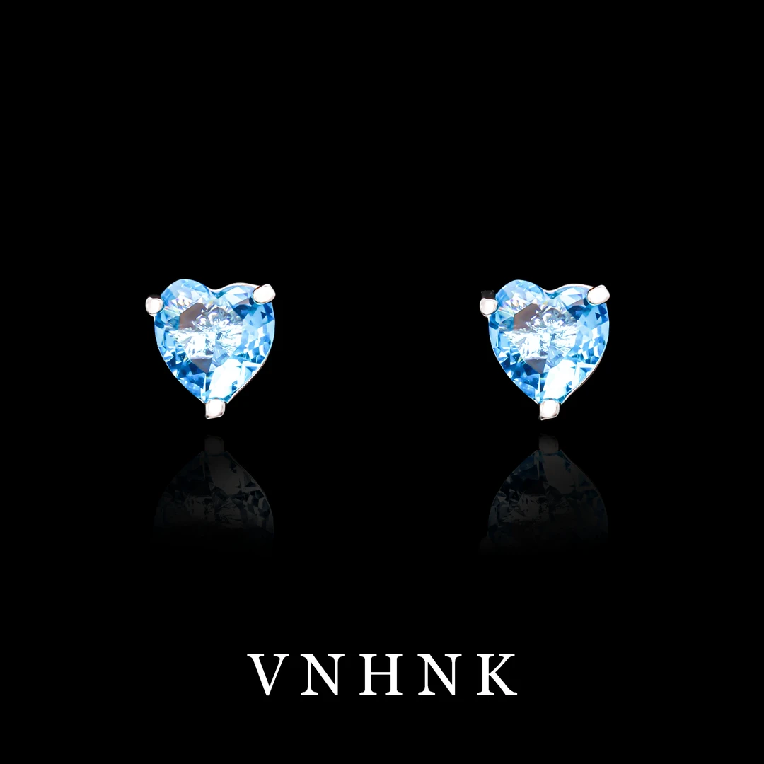 铜合金合成锆石耳饰 美可儿   YS1559   蓝色小众百搭耳环