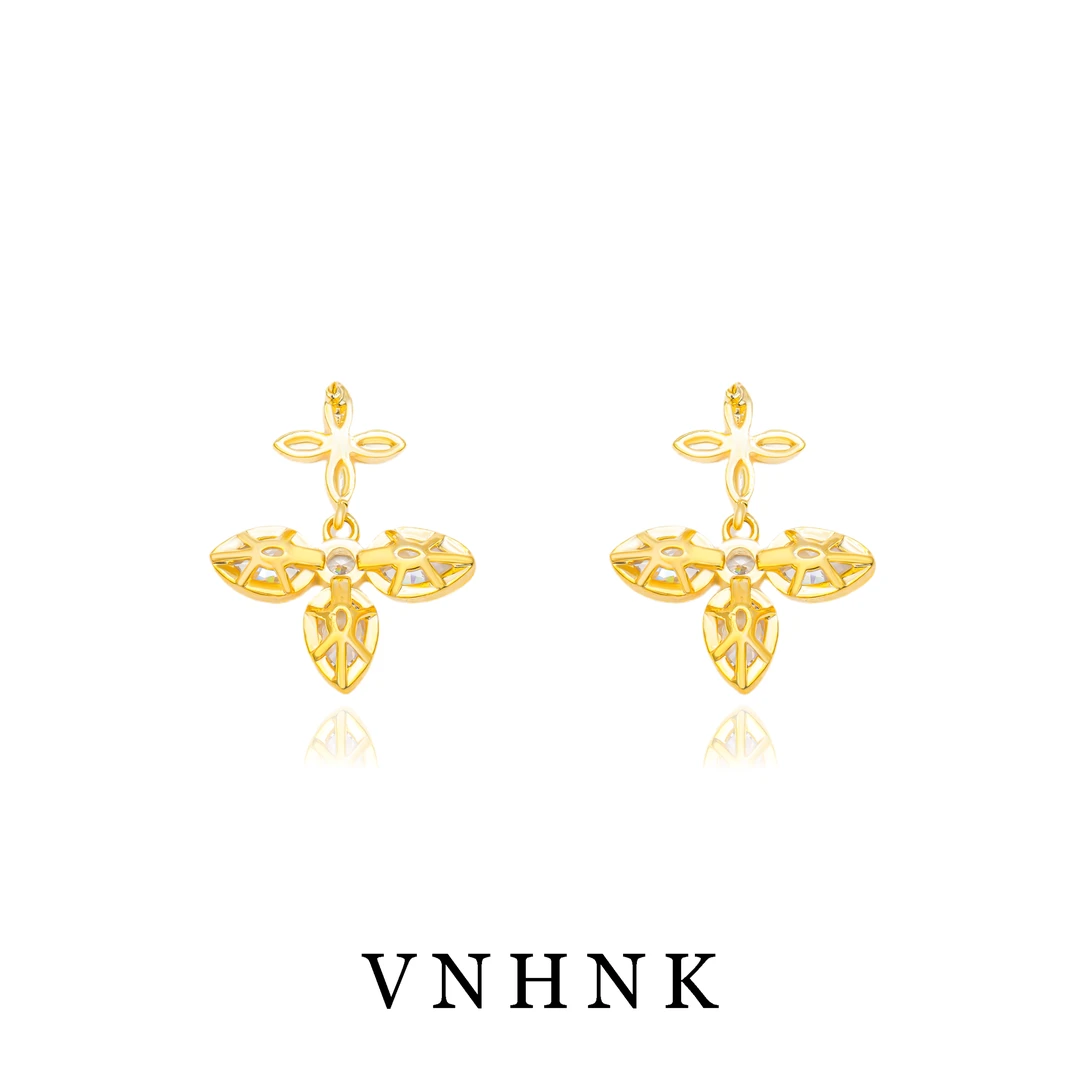 铜合金合成锆石耳饰 美可儿   G518   金色简约时尚耳环