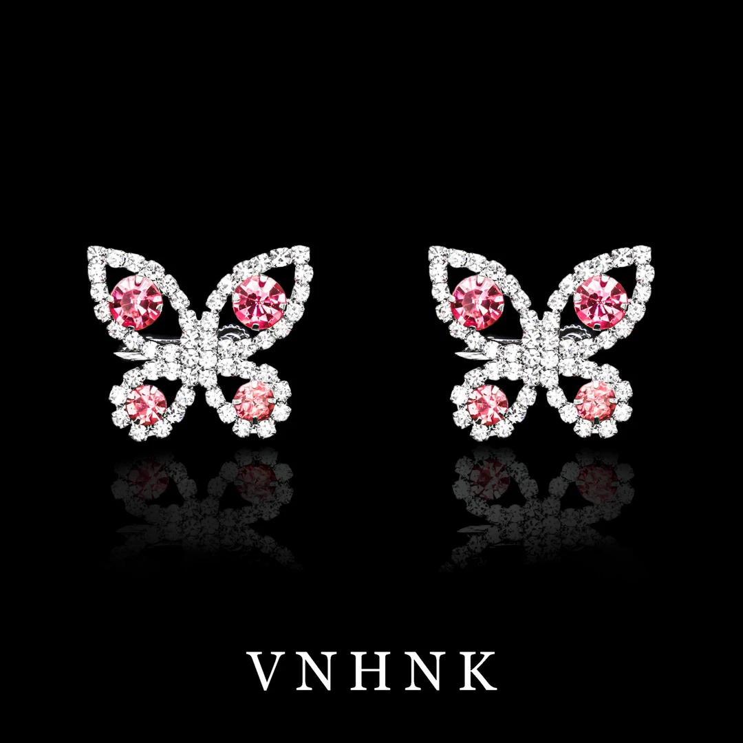 铜合金合成锆石耳饰 美可儿   B460   红色精致小众简约时尚耳夹