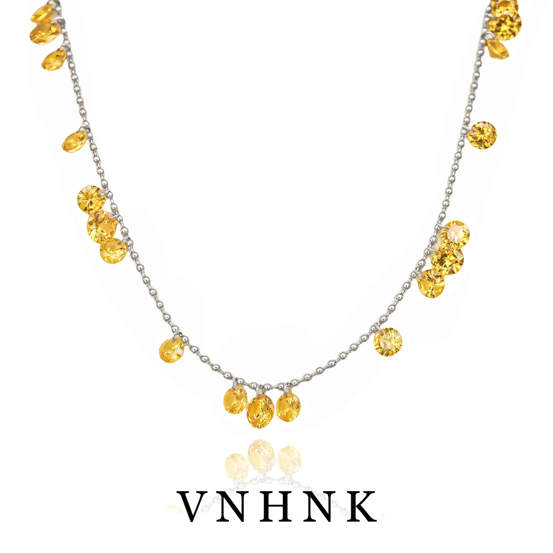 铜合金合成锆石项链 美可儿  B30   银色气质百搭小众时尚项链