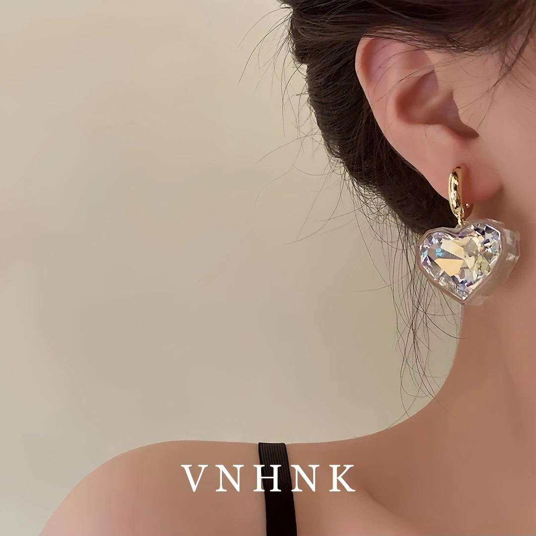 铜合金仿水晶耳饰 美可儿   F57   彩色小众百搭耳环