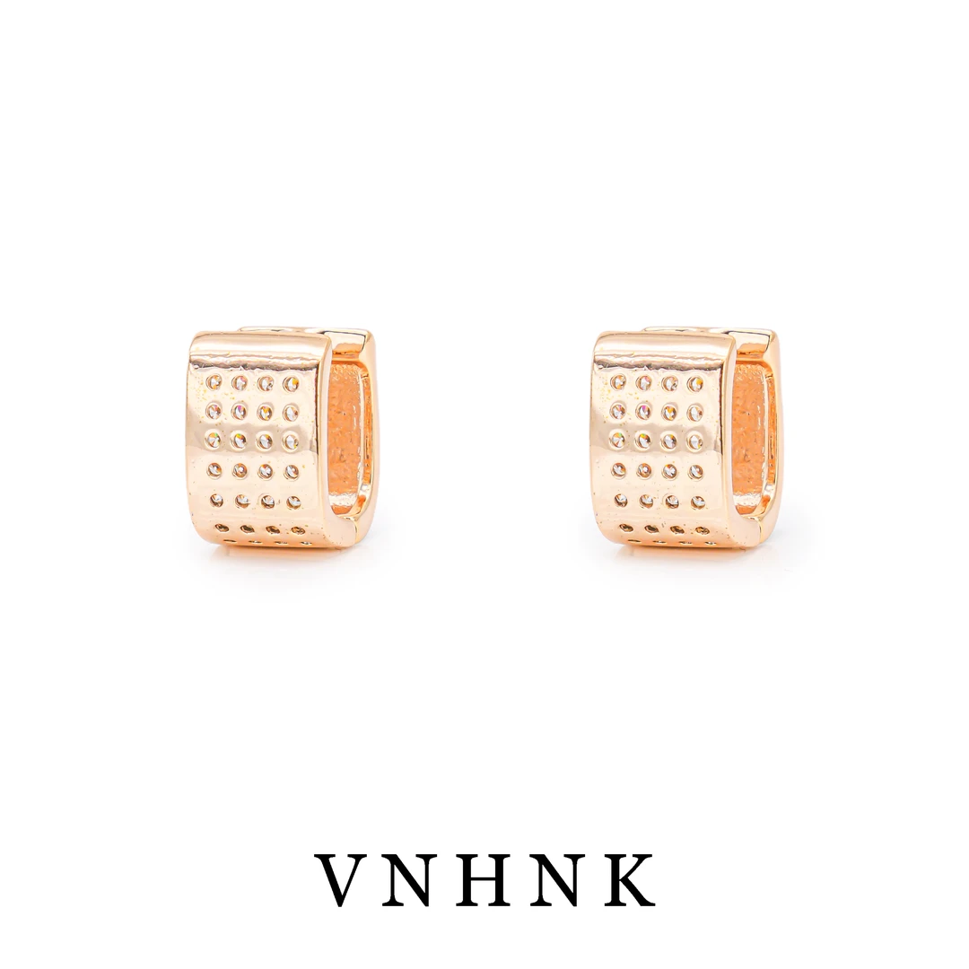 铜合金合成锆石耳饰 美可儿    H531    玫瑰色时尚气质耳环