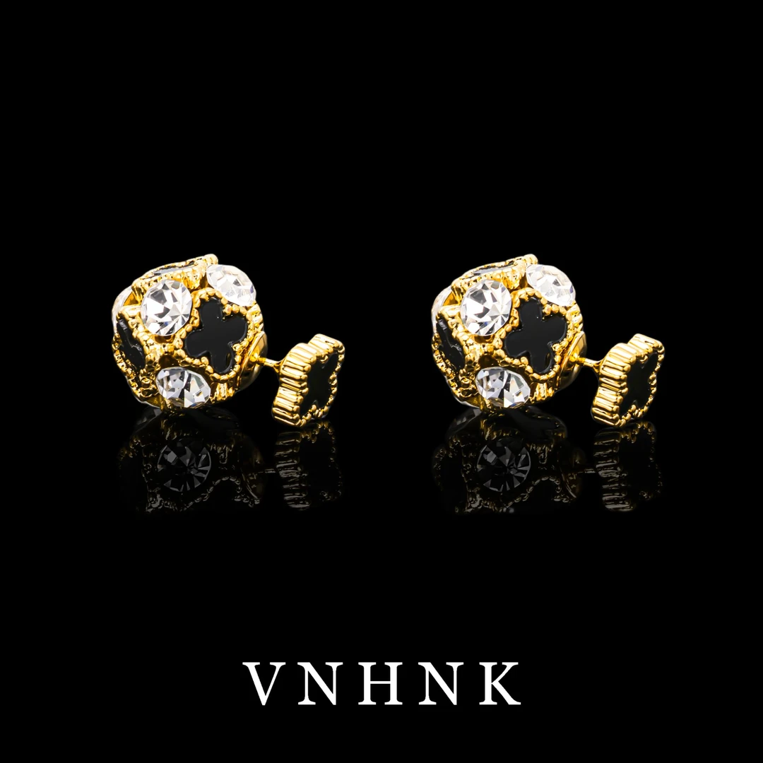 铜合金合成锆石耳饰 美可儿   S305   黑色时尚气质耳环