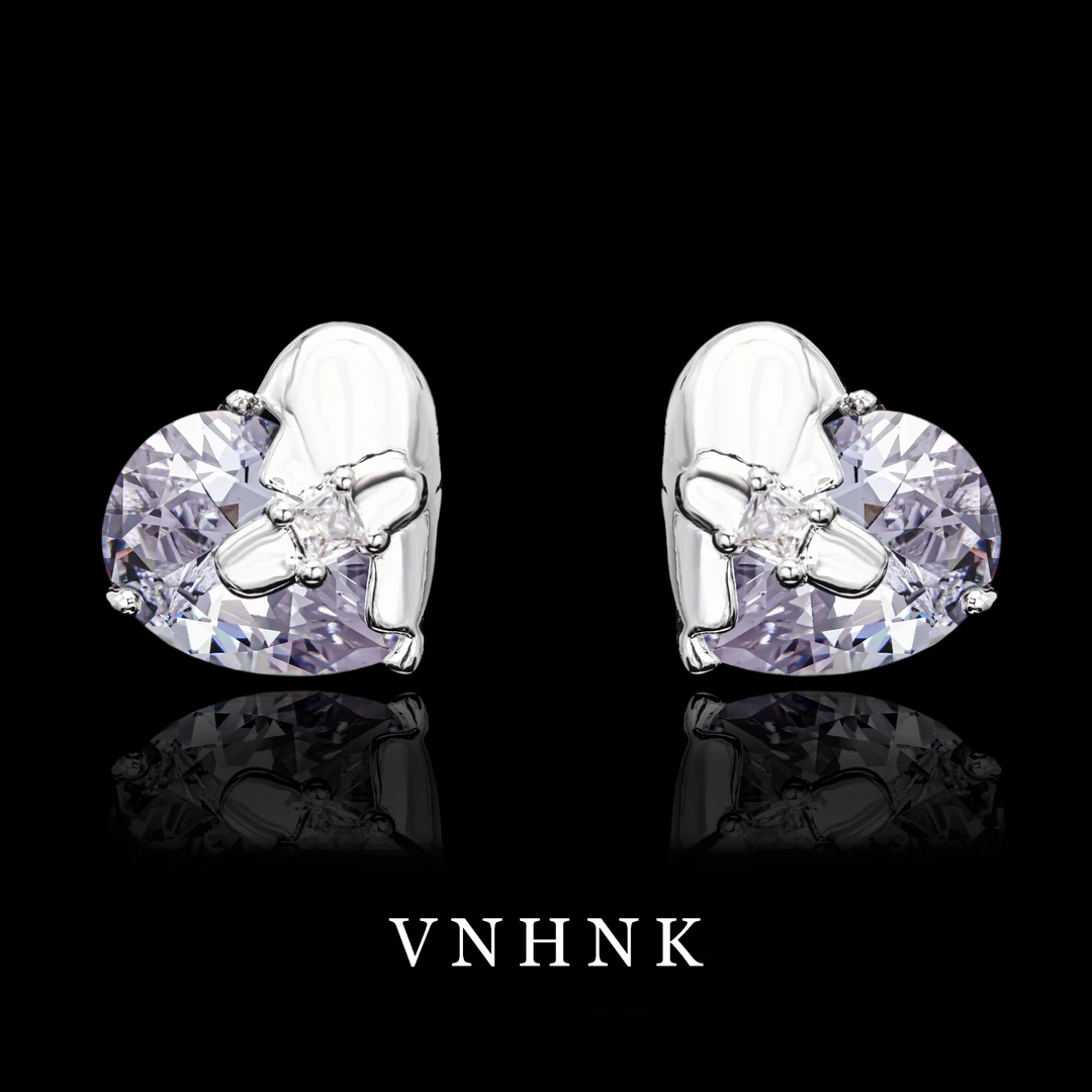 铜合金合成锆石耳饰 美可儿   B234   银色气质小众百搭耳环