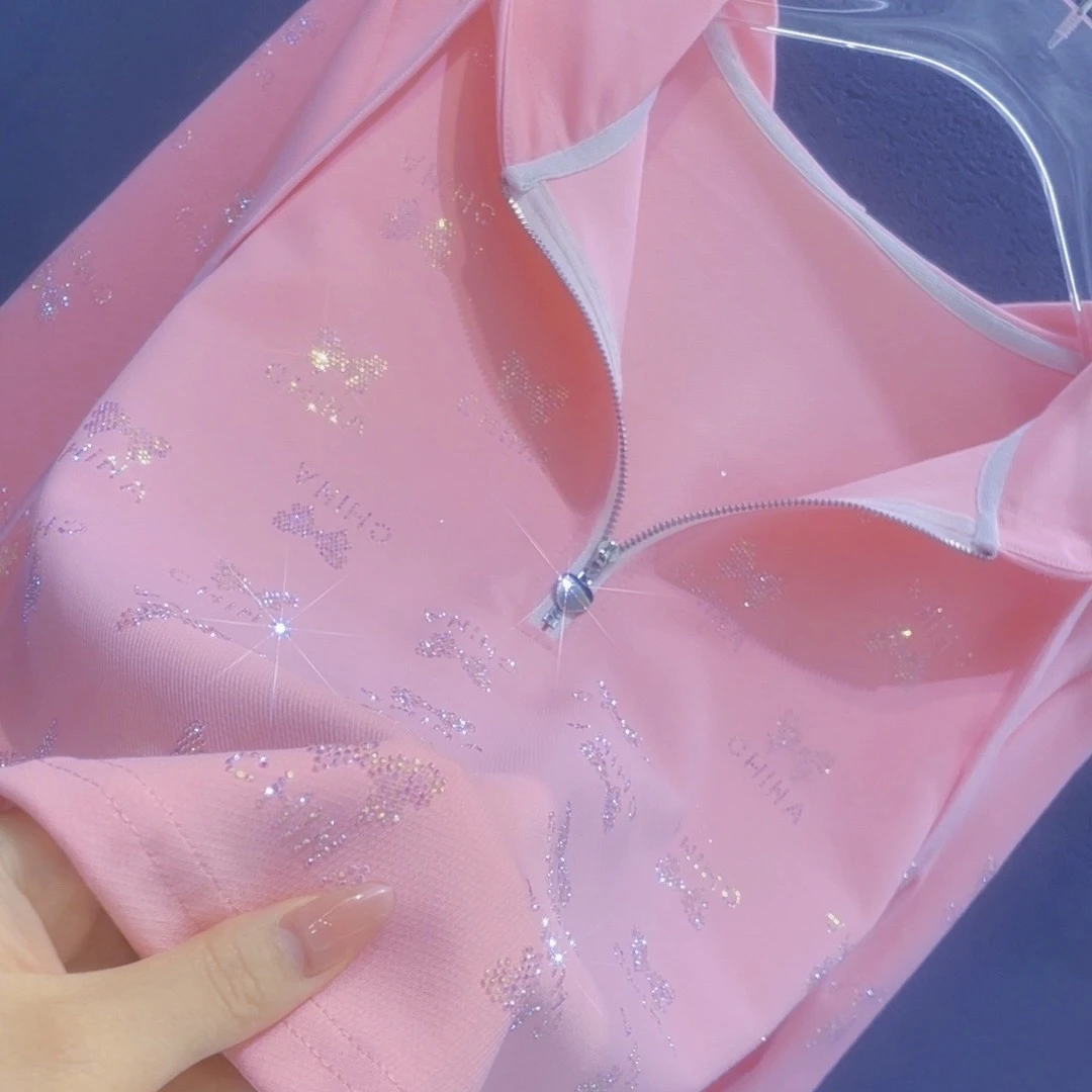 2025春季新品【蝴蝶字母】长袖女打底上衣短款卫衣外套