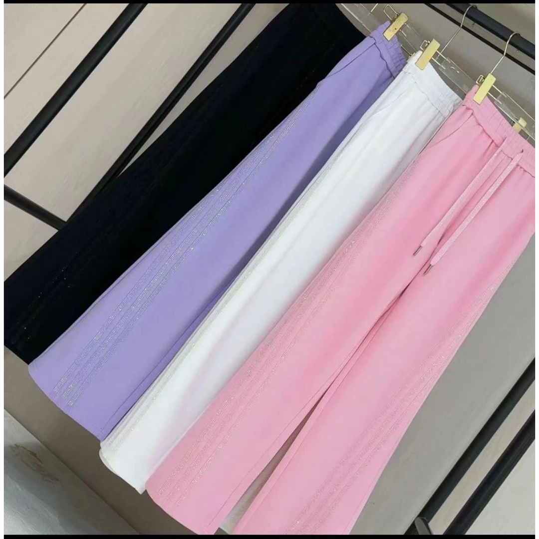 现货！！3钻！2024秋新款窄版直筒裤阔腿不贴腿女裤子糯米休闲裤女