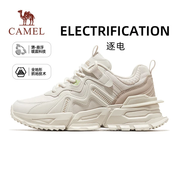 【逐电】骆驼运动鞋女士减震防滑休闲鞋子女款增高鞋女鞋老爹时尚