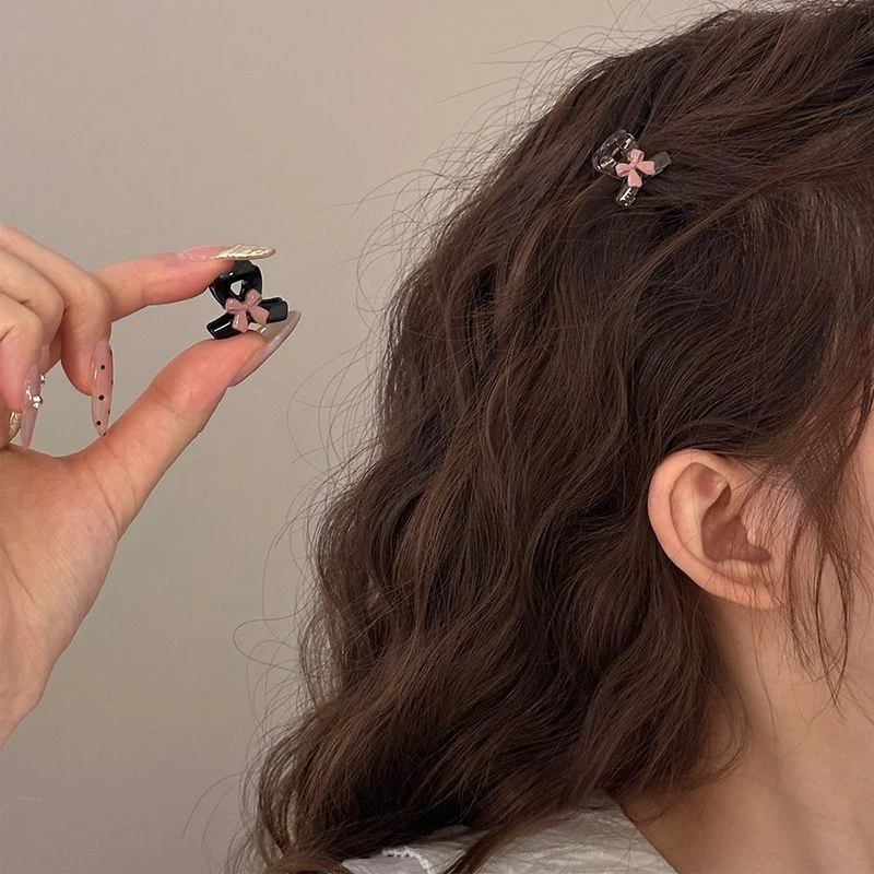 小抓夹新款韩国新款抓夹粉色蝴蝶结甜美可爱小号抓夹刘海公主夹