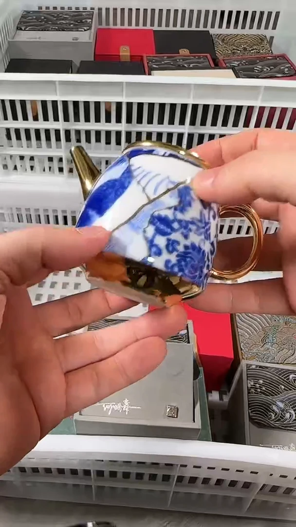 【闪购商品】山野茶客甄选 高货茶具青花拓片小壶