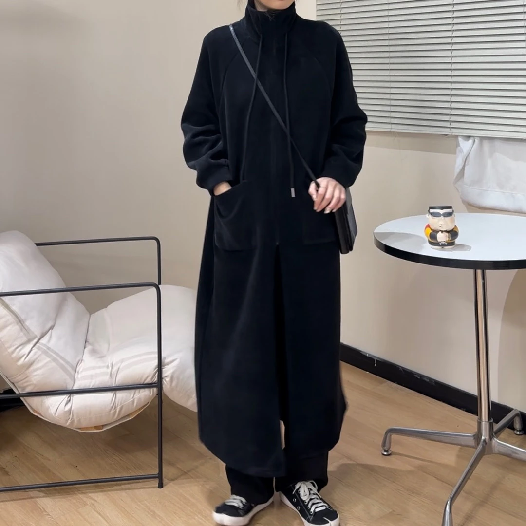 去月球【塔罗的忏悔】长款百搭大衣加绒加厚冬季