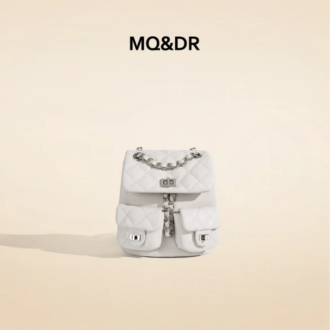 MQ&DR【甜心奶泡】小众设计鱼子酱小香风mini链条背包百搭双肩包
