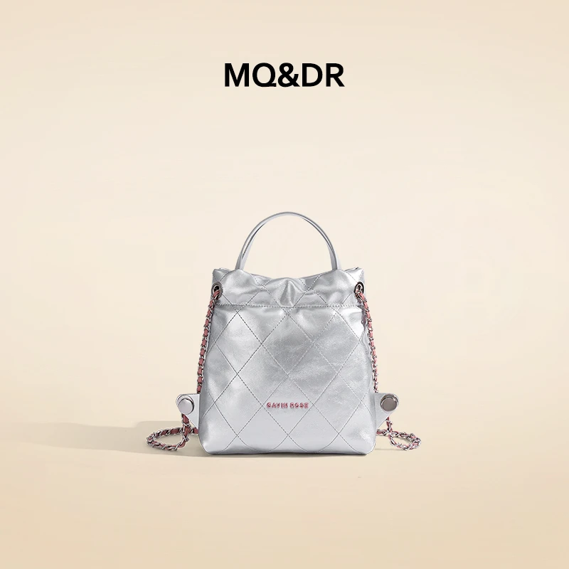 MQ&DR【月光宝盒】小香风菱格链条双肩包2024新款通勤时尚百搭女