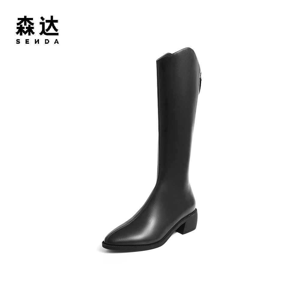【森达】气质骑士靴女2022冬新商场同款显瘦长筒靴4QH71DG2