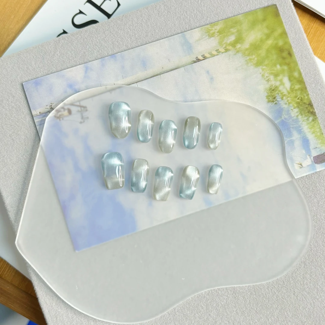 【摘星辰】纯手工穿戴甲显白美少女贴片中长梯形可拆卸定制穿戴美甲