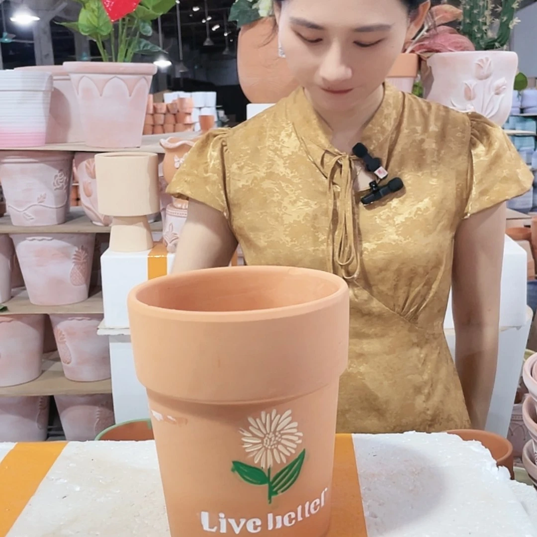 【闪购商品】红陶20CM（含）-50CM（不含）彩绘向日葵14-16