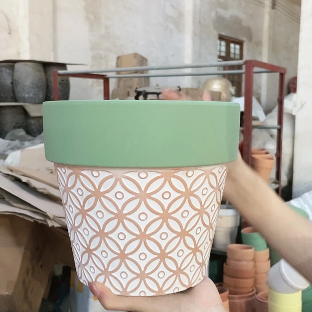 【闪购商品】红陶20CM（含）-50CM（不含）绿边铜钱21-19微瑕