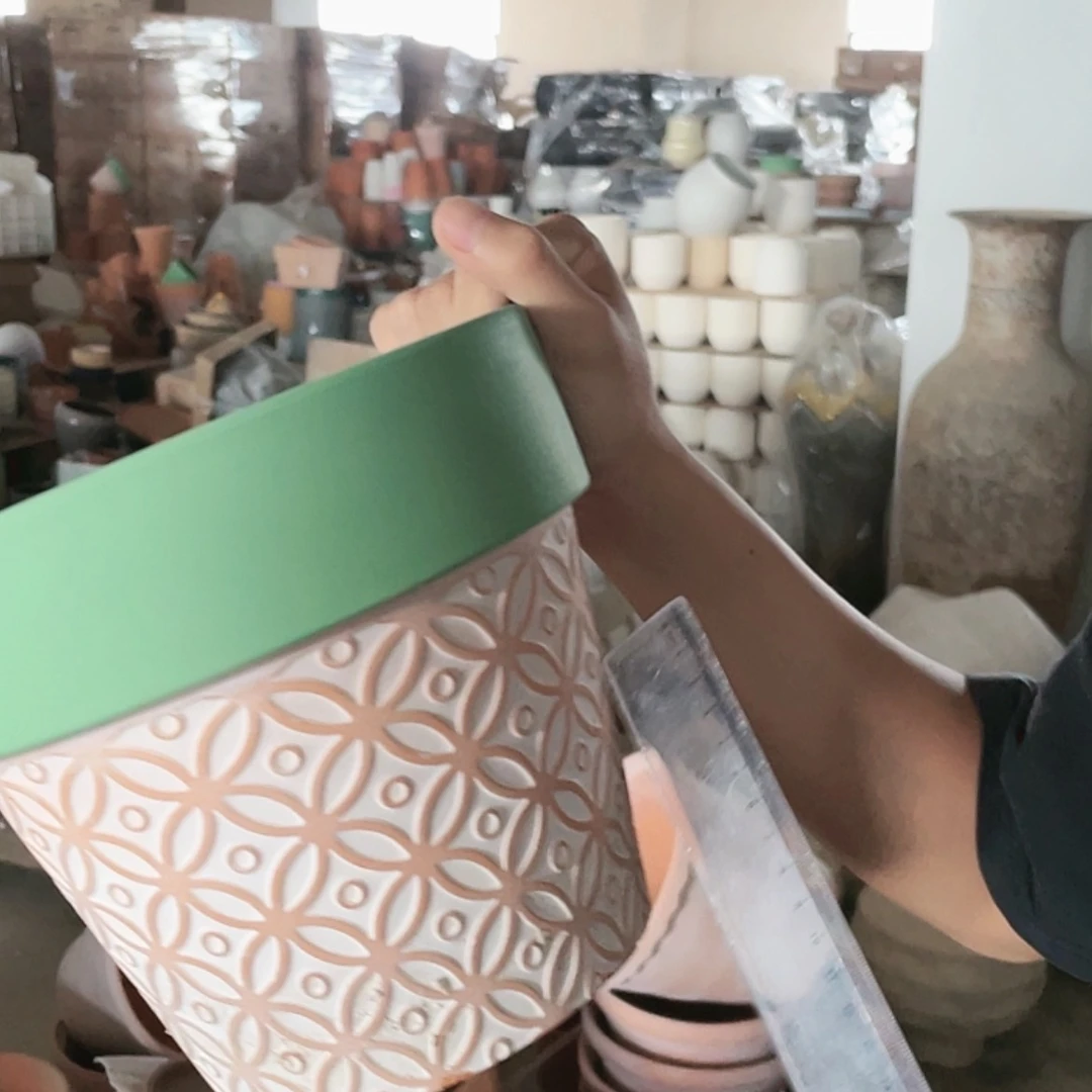 【闪购商品】红陶微瑕绿边铜钱21-19