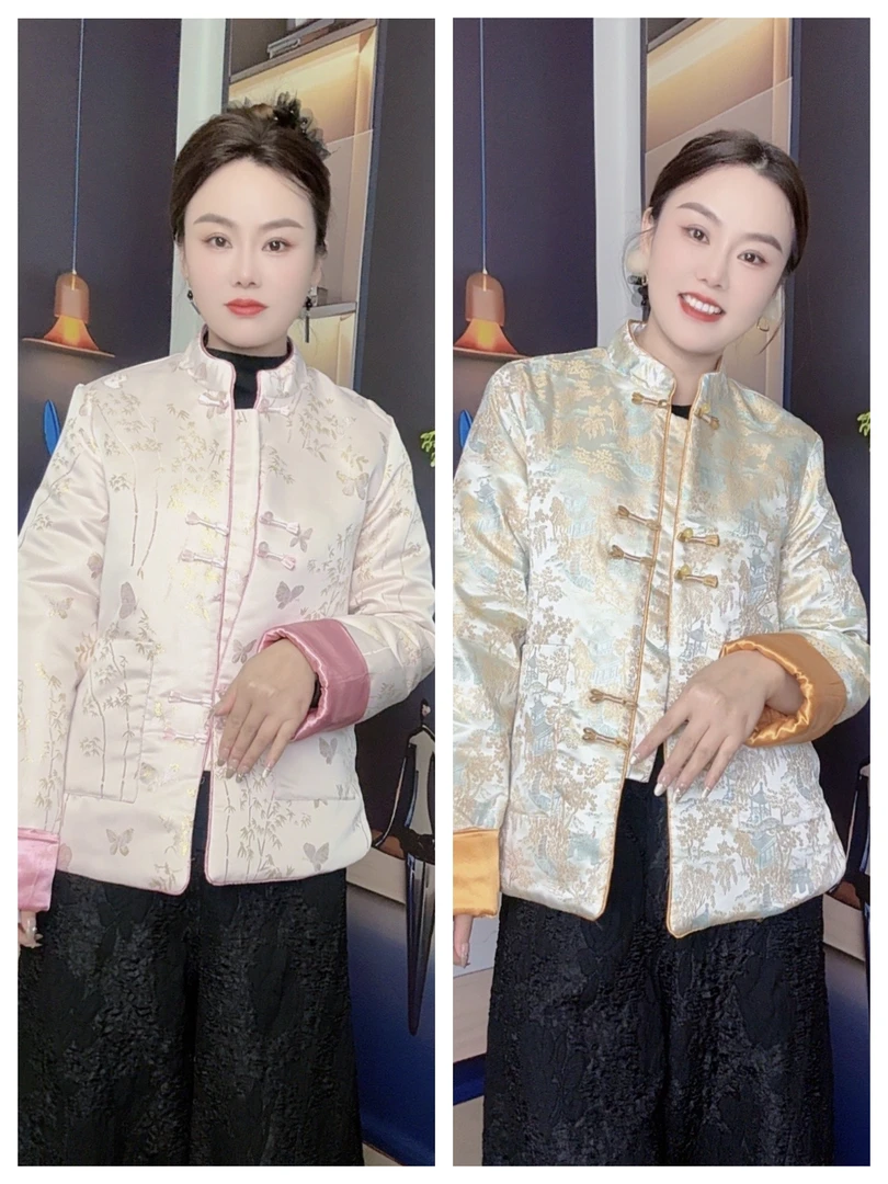 【蝶恋花 亭台楼阁】新中式 国风古韵时尚 中国风立领加棉外套