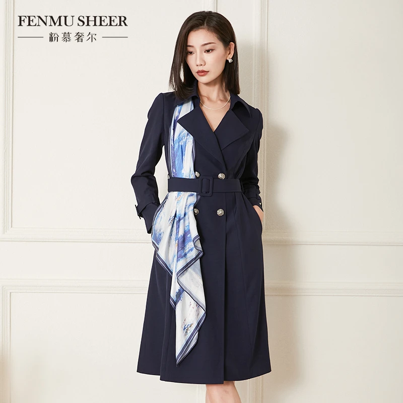 【丽公主专属】粉慕奢尔「深海之谜」国风丝巾风衣外套-R1159