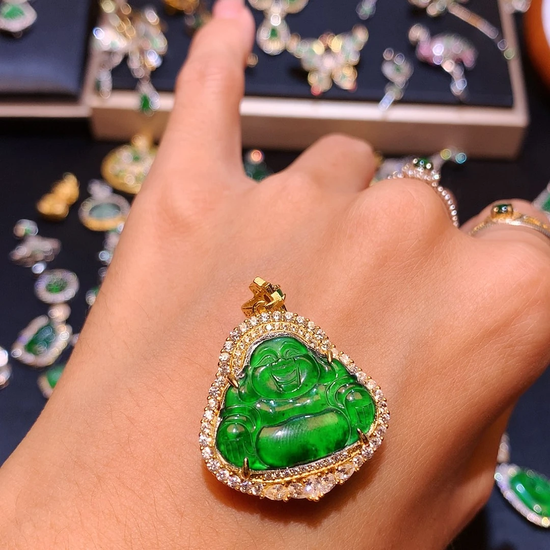 翡翠吊坠(不含链)银S925镶嵌