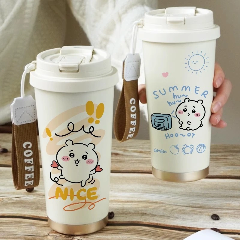 秋季新款创意学生吸管杯咖啡杯简约高颜值便携316不锈钢保温杯
