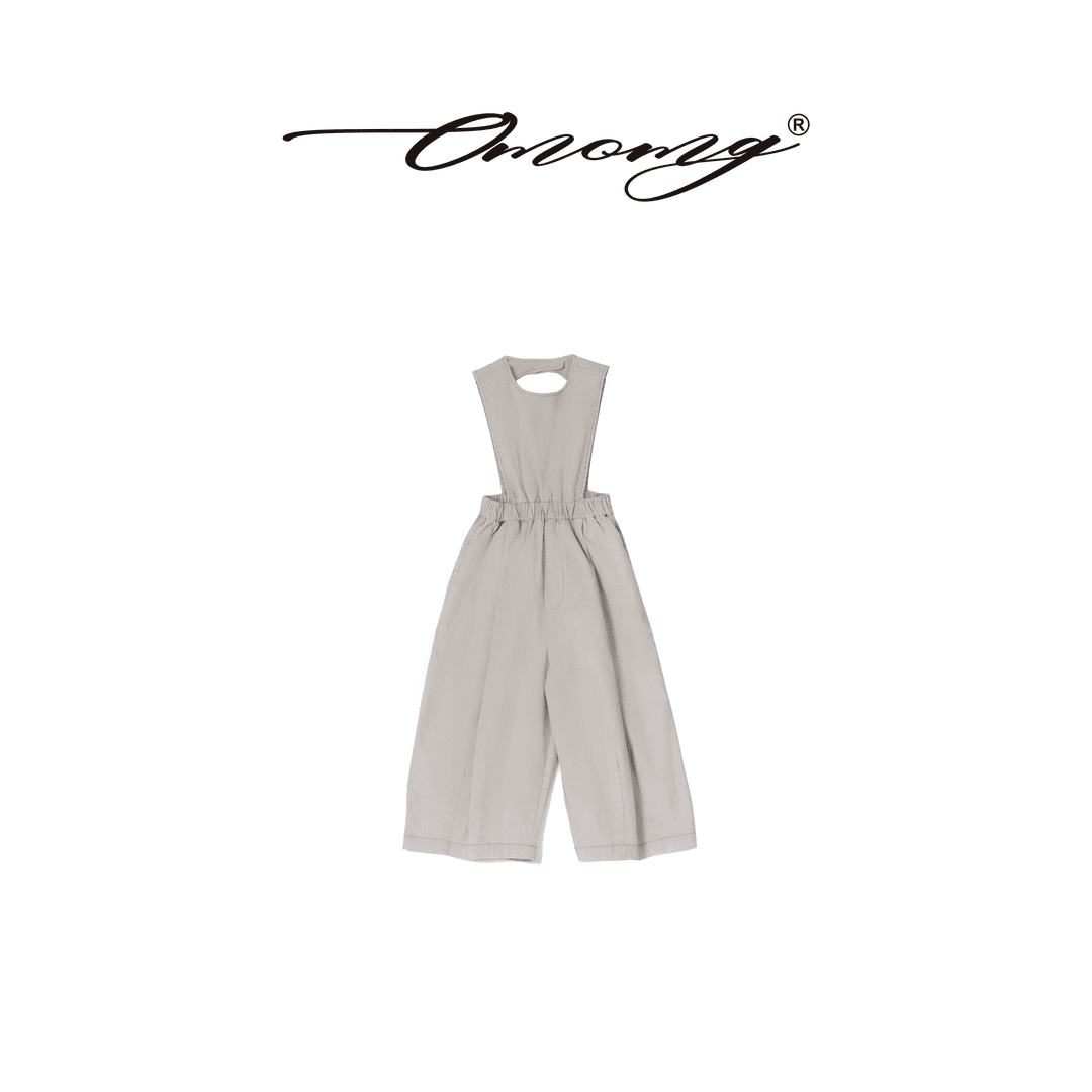 OMOMG女童背带裤气质显瘦高腰时尚设计师款拼接