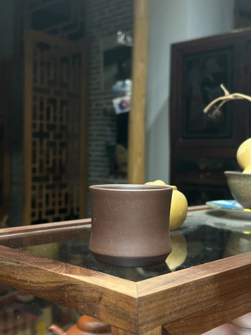 竹节主人杯选用老紫泥手工制作容量95cc