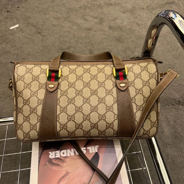 95新 GUCCI/古驰 GUCCI/古驰 波士顿经典老花手提单肩包 20747