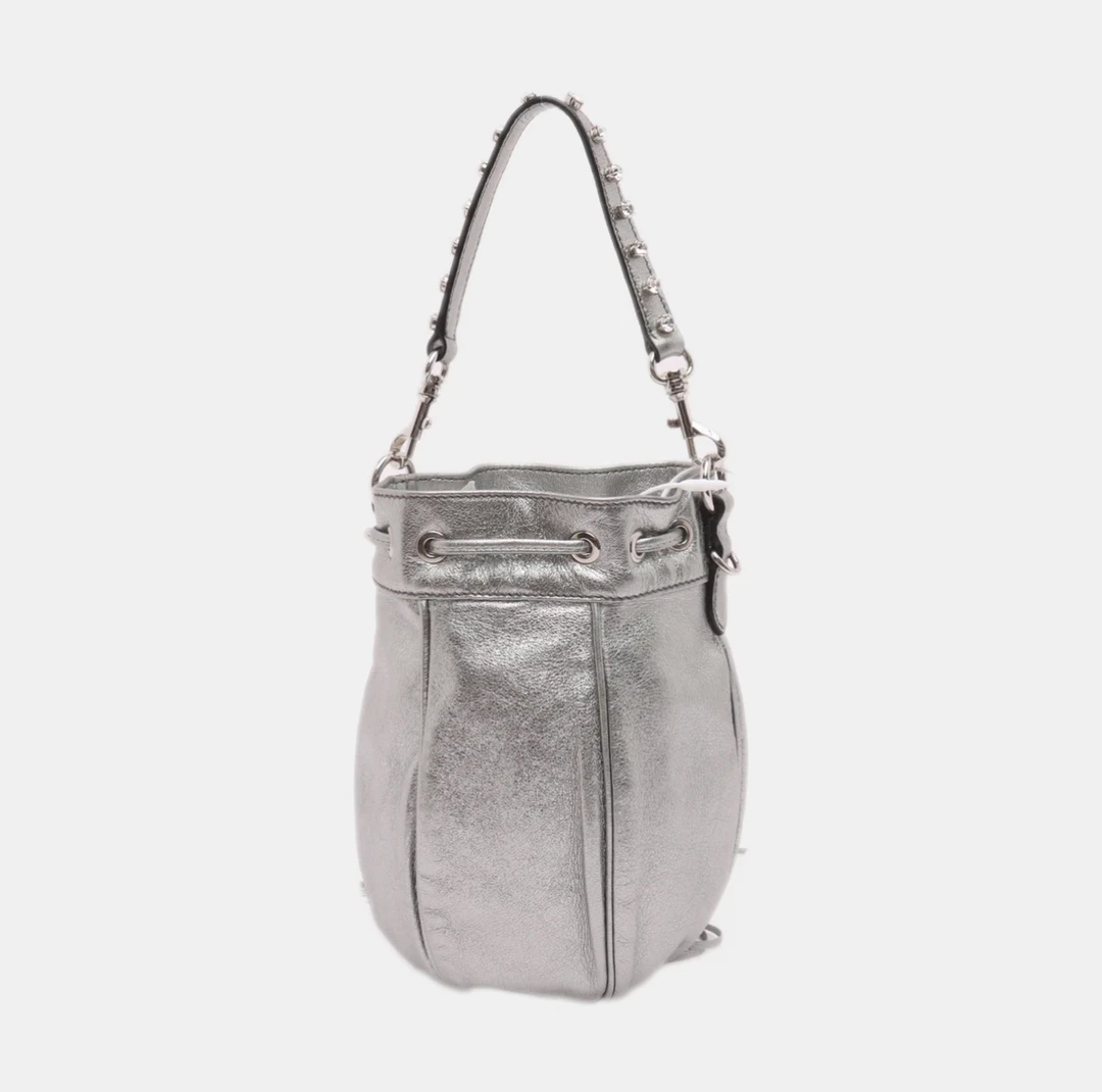 90新 MIU MIU/缪缪 MiuMiu/缪缪 银色流苏斜挎包 32887