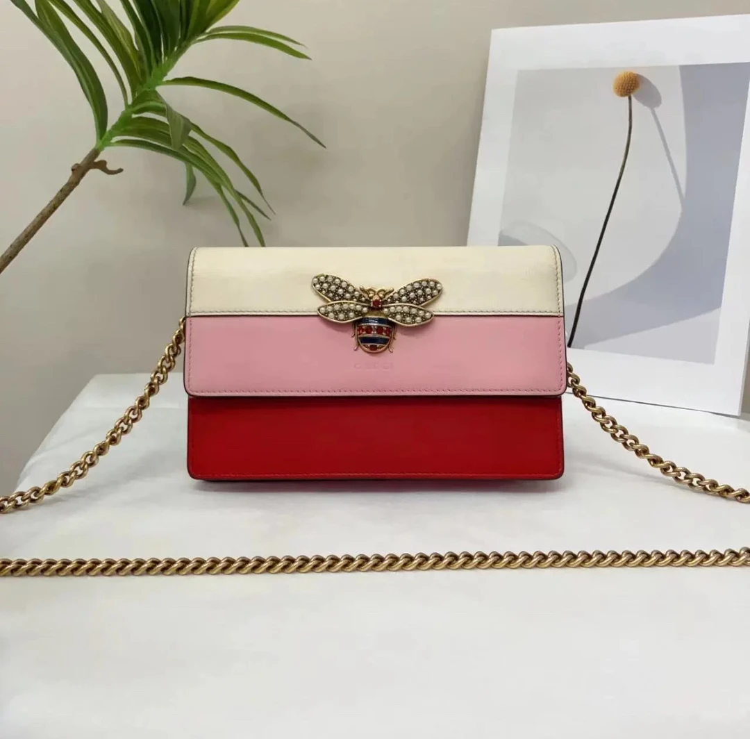 95新 GUCCI/古驰 GUCCI/古驰 玛格丽特拼色链条包 22214