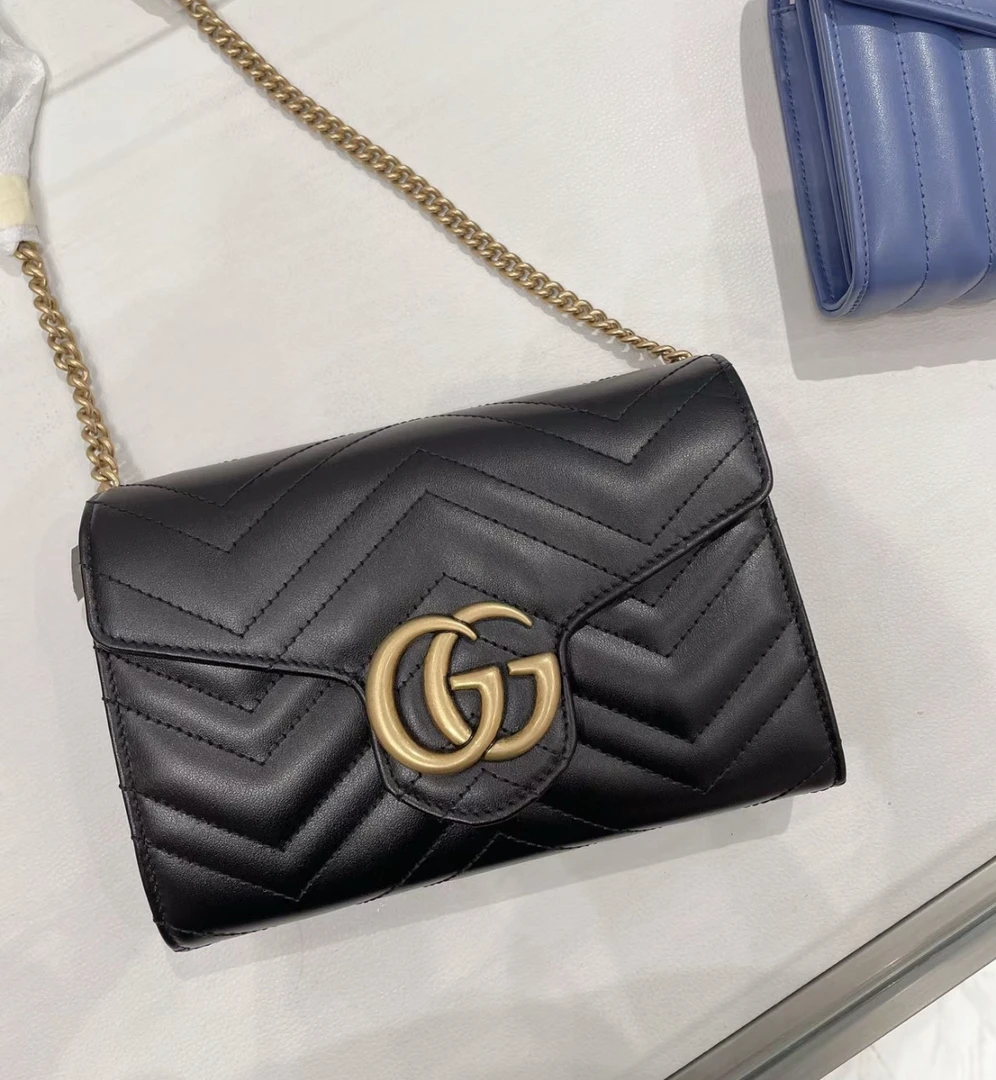 99新 GUCCI/古驰 GUCCI/古驰 马蒙woc黑色链条包 45887