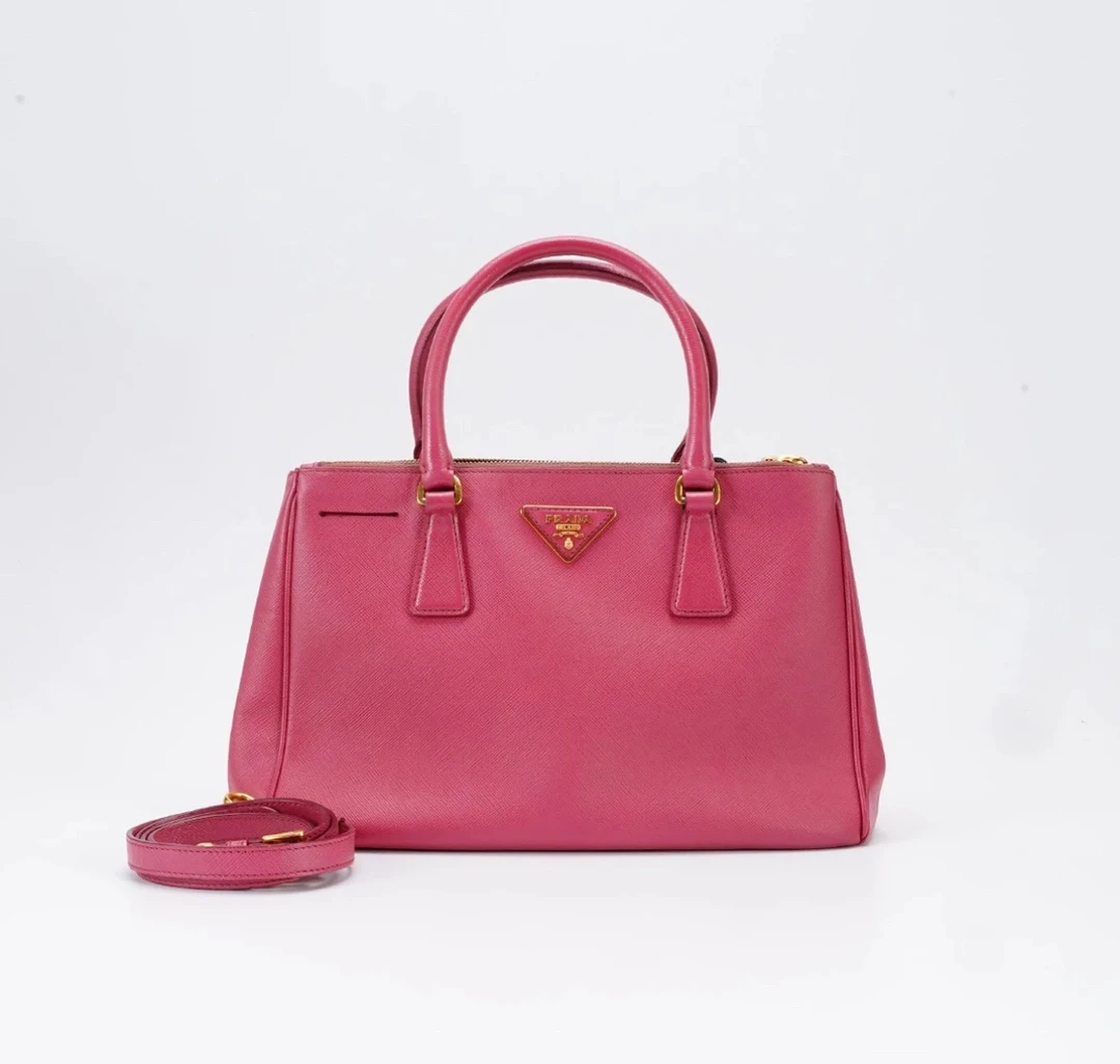 95新 Prada/普拉达 PRADA/普拉达  玫粉色杀手手提包小号 23177
