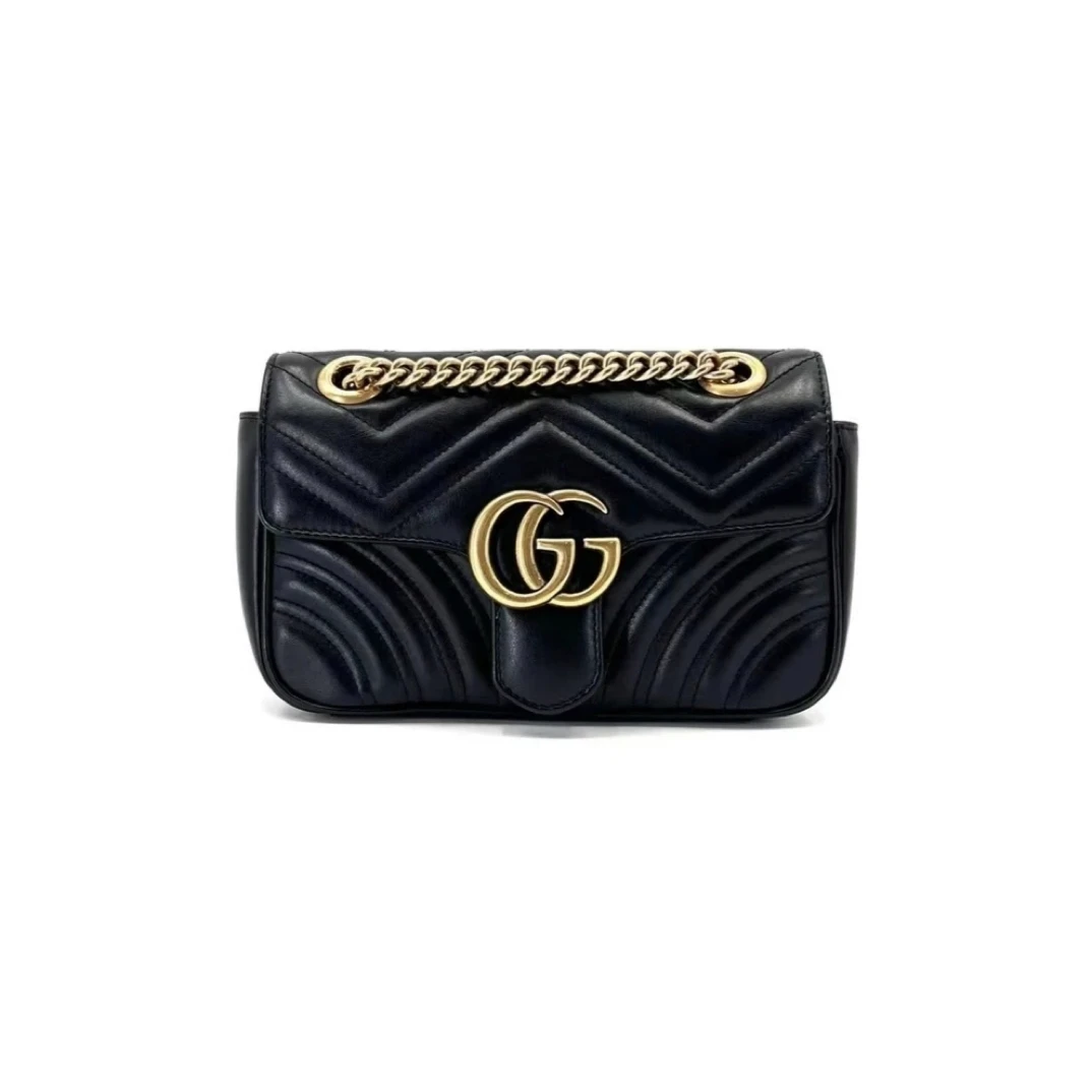 95新 GUCCI/古驰 GUCCI/古驰 马蒙22黑色斜挎包 D50274