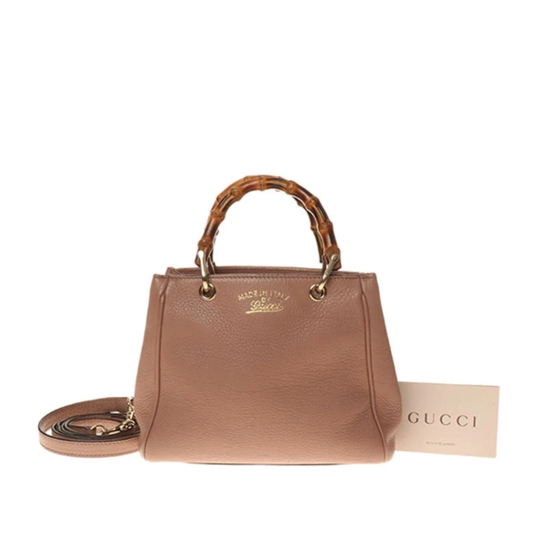 95新 GUCCI/古驰 GUCCI/古驰 竹节裸色单肩手提包 13688