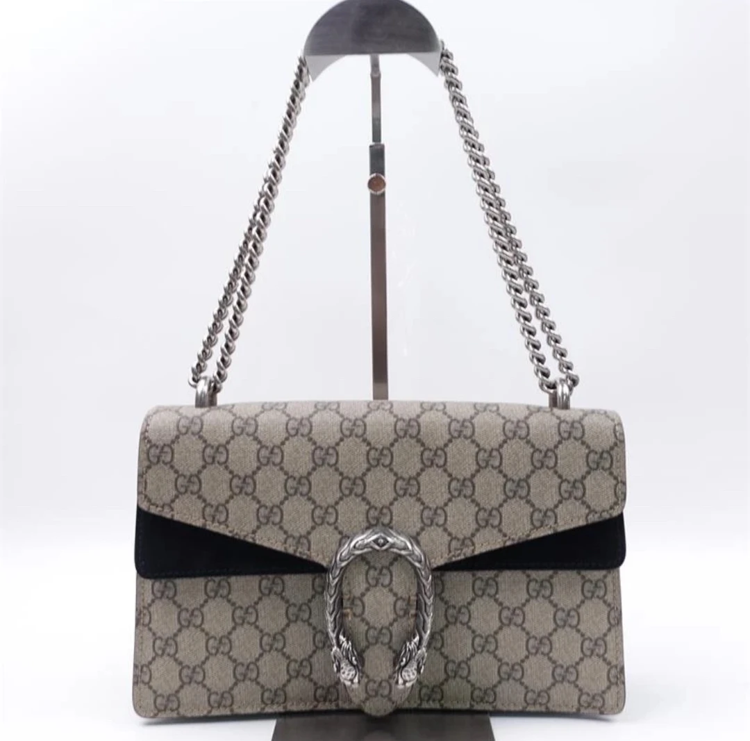 95新 GUCCI/古驰 GUCCI/古驰 黑拼酒神中号单肩包 28440