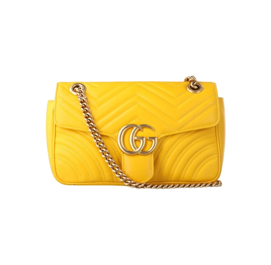 95新 GUCCI/古驰 GUCCI/古驰 黄色马蒙22单肩包