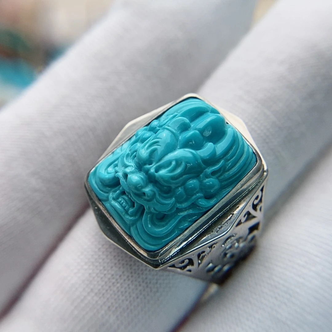 绿松石珠宝奇石银S925镶嵌