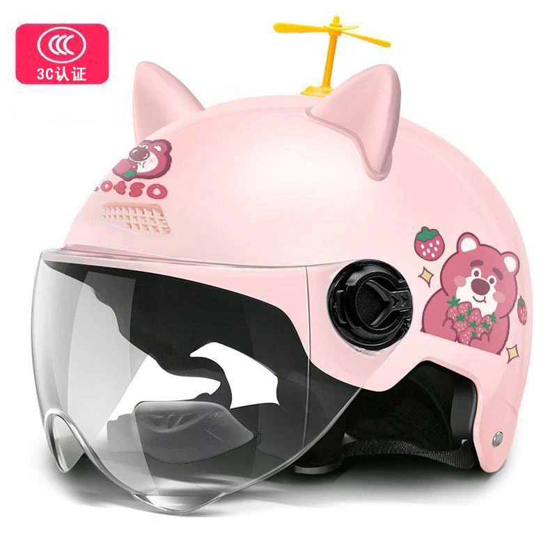 3c认证头盔电动车女孩卡通头盔摩托头盔高颜值安全帽女款头盔冬季