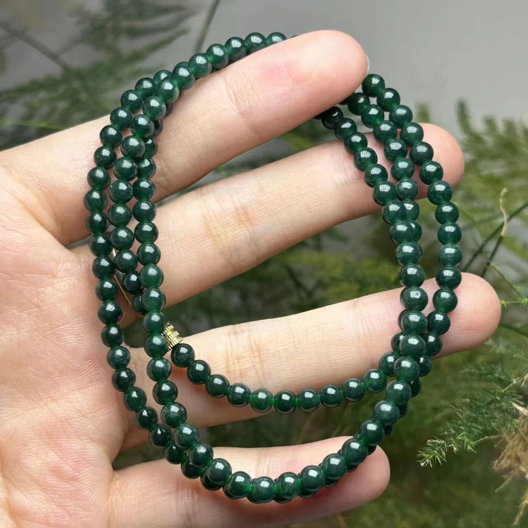 缅甸天然A货翡翠珠串46