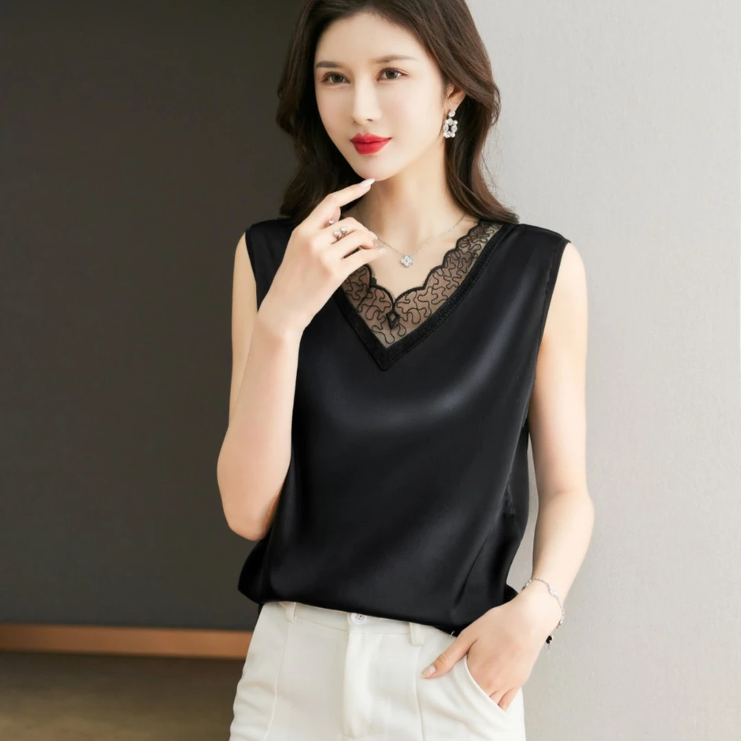 吊带背心内搭打底夏季外穿大码气质洋气通勤蕾丝时尚百搭黑色春夏