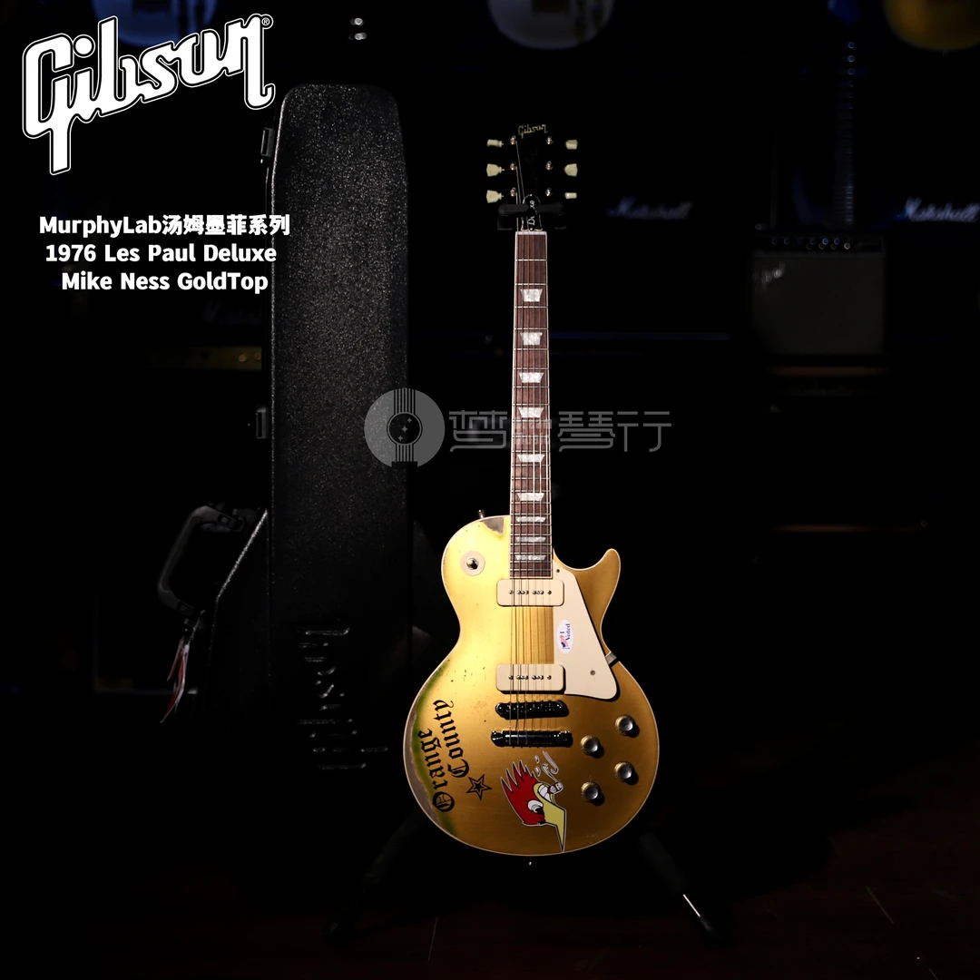吉普森1976 LesPaul Deluxe Mike Ness GoldTop 墨菲实验室电吉他