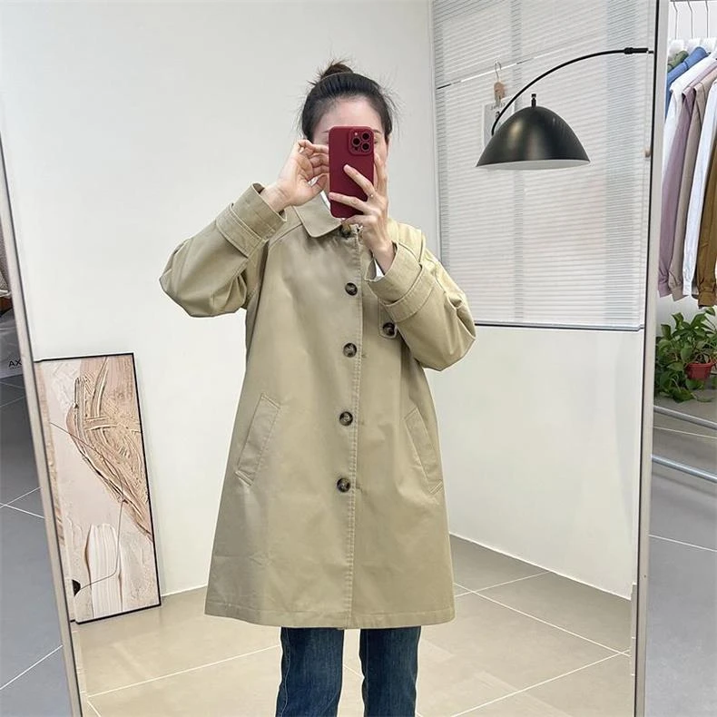 英伦风 气质中长款风衣春季韩版休闲宽松外套时尚春秋洋气小个子