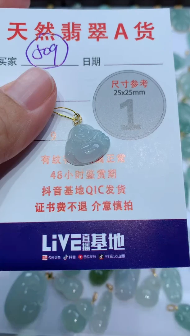 【闪购商品】翡翠颈饰18K金镶嵌天然翡翠A货
