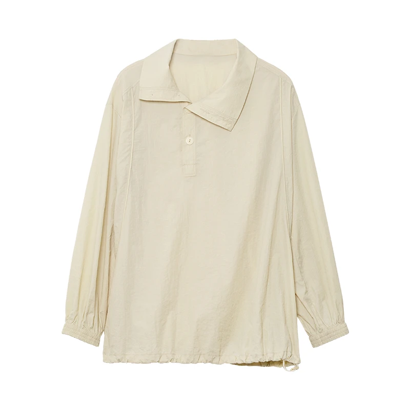 LIURUONAN 24SS 不对称斜襟设计防晒上衣+松紧抽绳短裤两件套