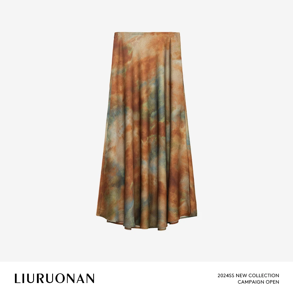 LIURUONAN 24SS 【大鱼海棠】设计感扎染半身裙春夏新款中长款裙子