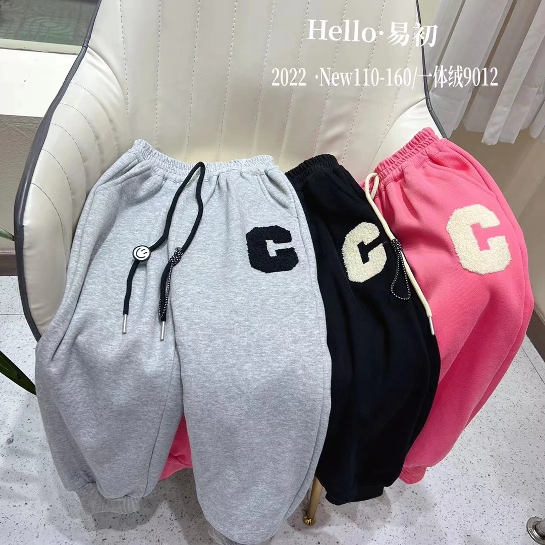 儿童长裤男女童卫裤2022新款韩版宽松休闲松紧束脚口中大童裤